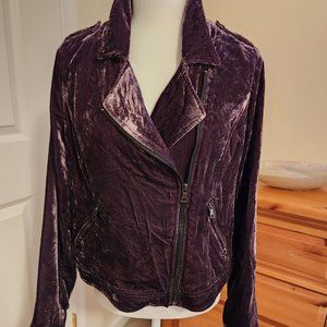 Apt 9 Crushed Velvet Moto Jacket